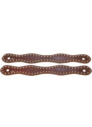"California" Dotted Chocolate Harness Slobber Straps