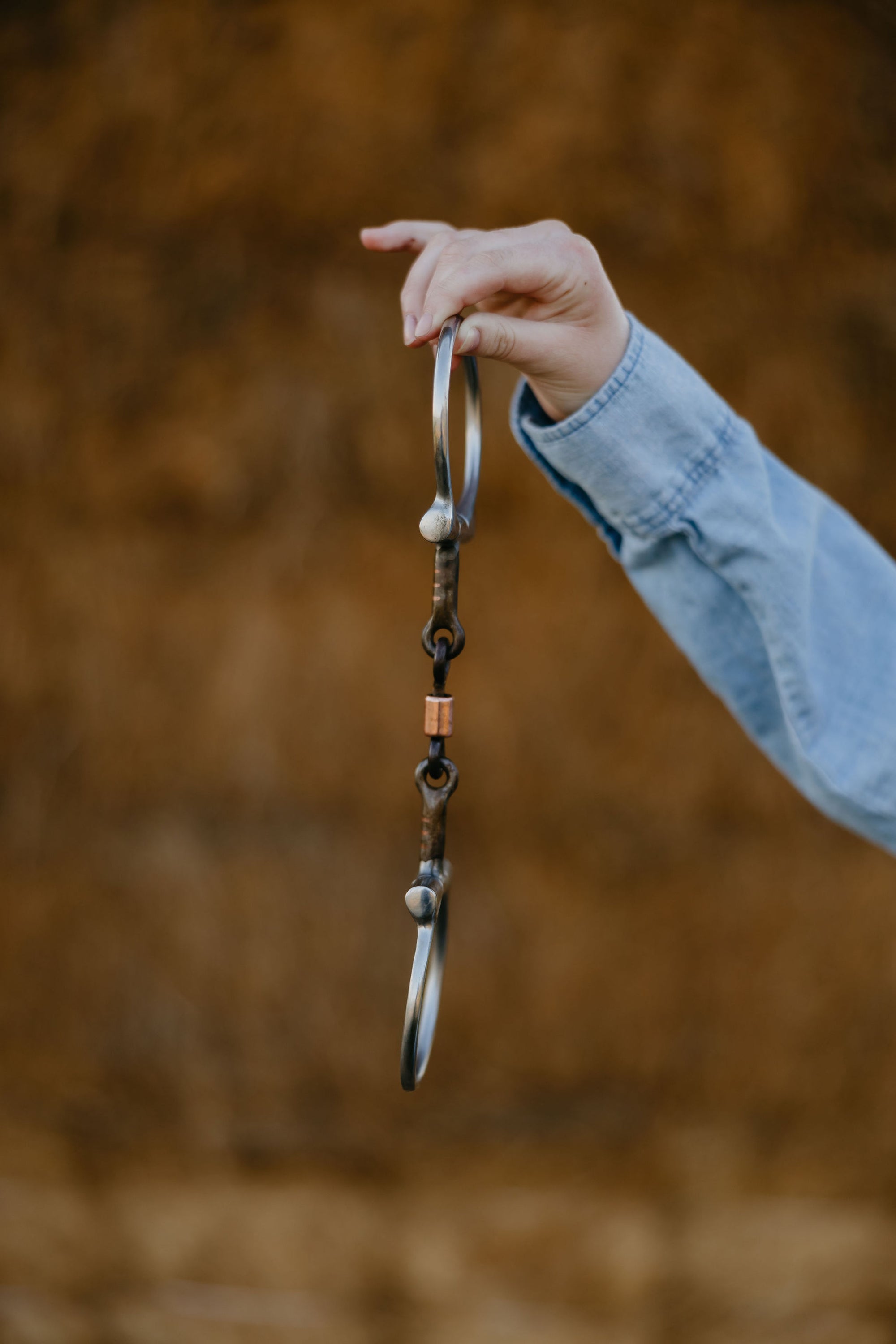 "Signature" Dogbone Roller Sweet Iron Dee Snaffle Bit w/Copper Inlay