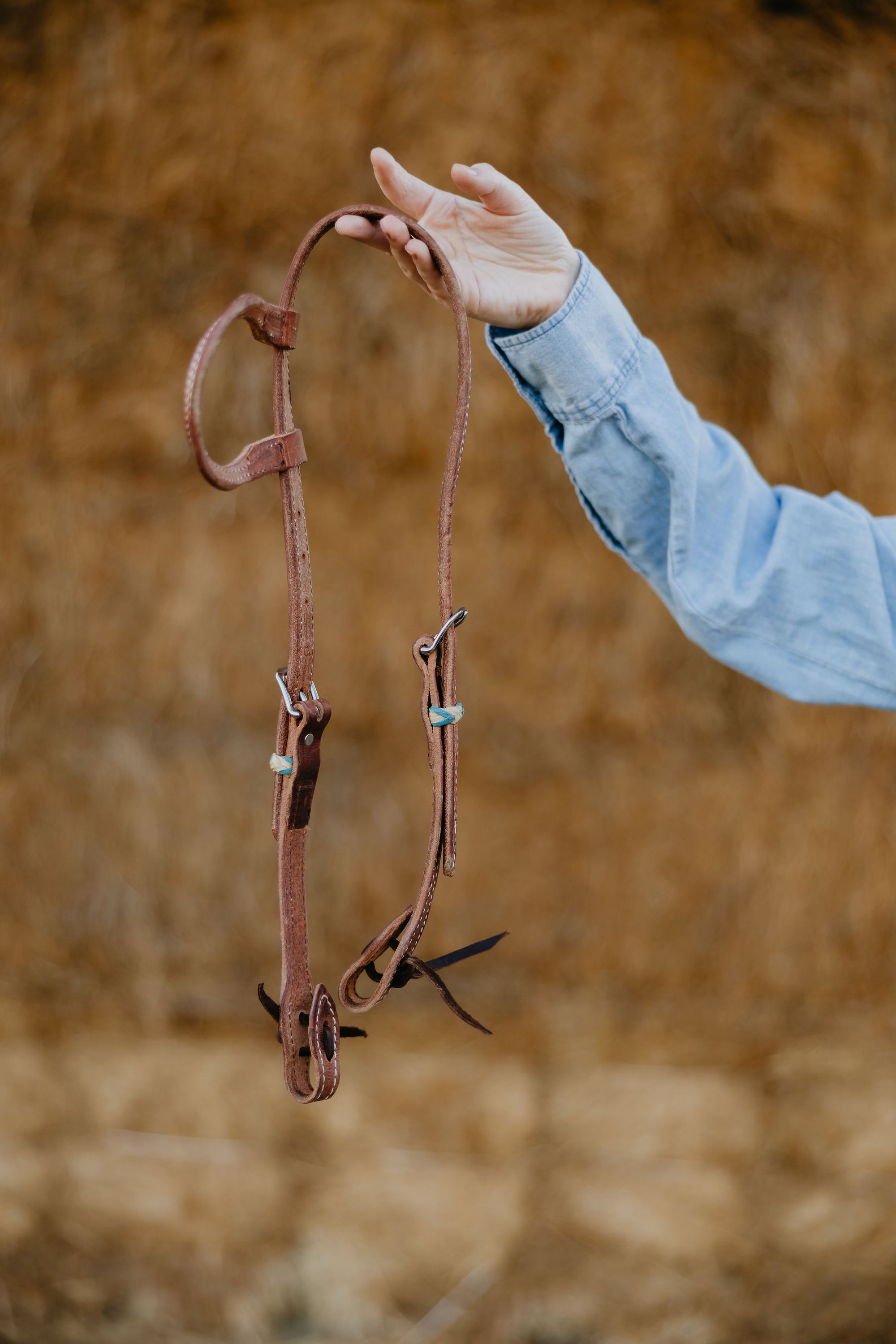 "SLO" Rawhide Harness One Ear Headstall