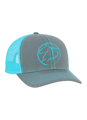 Andrea Equine Embroidered Trucker Hat-Turquoise - Andrea Equine
