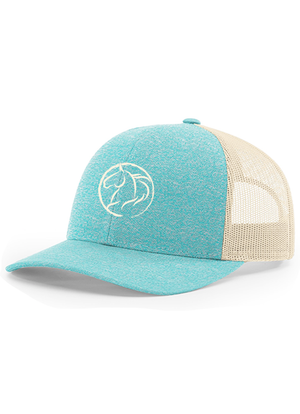 Andrea Equine Low Profile Trucker Hat- Turquoise Heather - Andrea Equine