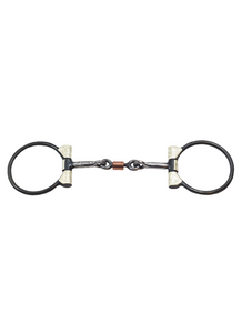 "California" Dogbone Roller Sweet Iron Dee Snaffle Bit w/Copper Inlay - Andrea Equine