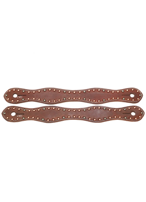 Copper Turquoise Dotted Natura hermann oakl Harness clinton anderson  Slobber Straps - Andrea Equine