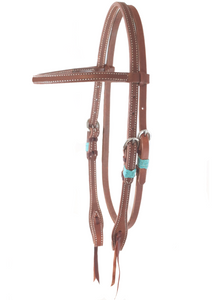 "SLO" Rawhide Harness Browband Headstall - Andrea Equine