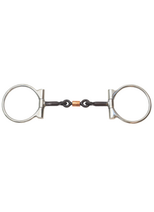 "Signature" Dogbone Roller Sweet Iron Dee Snaffle Bit w/Copper Inlay - Andrea Equine