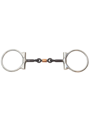 "Signature" Dogbone Roller Sweet Iron Dee Snaffle Bit w/Copper Inlay - Andrea Equine