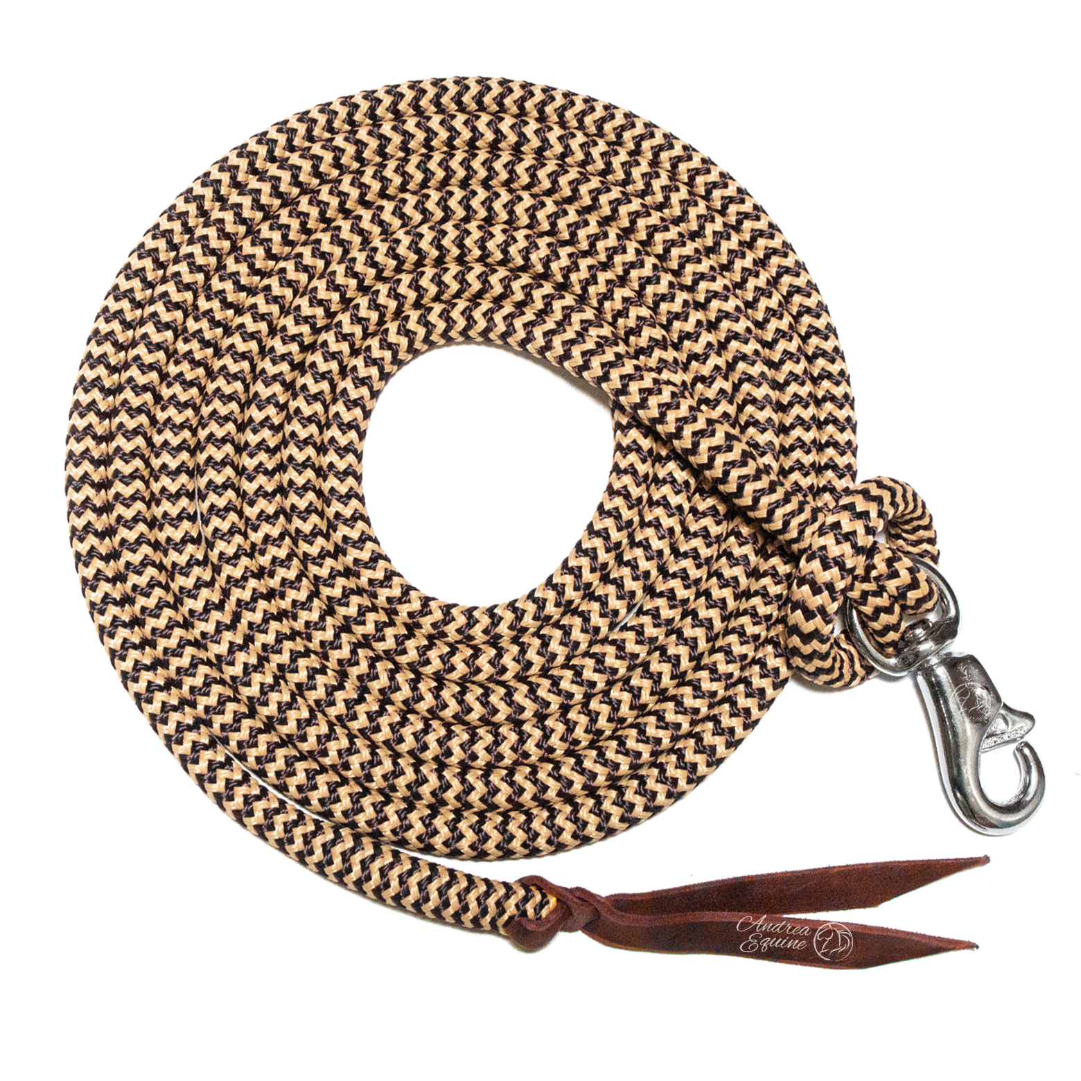 brown tan zig zag natural horsemanship clinton anderson lead rope 14 ft heavy