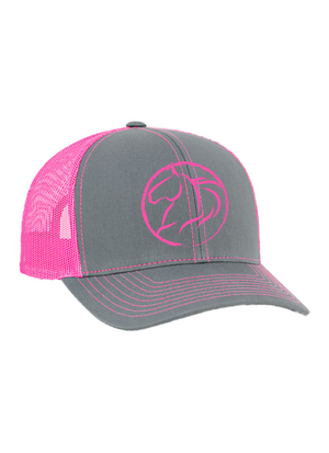 Andrea Equine Embroidered Trucker Hat-Pink - Andrea Equine
