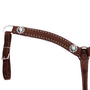"California" Dotted Chocolate Harness Breast Collar 2"